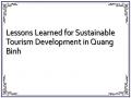 Lessons Learned for Sustainable Tourism Development in Quang Binh