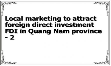 Local marketing to attract foreign direct investment FDI in Quang Nam province - 2