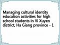 Managing cultural identity education activities for high school students in Vi Xuyen district, Ha Giang province - 1