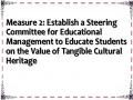Measure 2: Establish a Steering Committee for Educational Management to Educate Students on the Value of Tangible Cultural Heritage