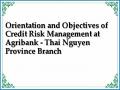 Orientation and Objectives of Credit Risk Management at Agribank - Thai Nguyen Province Branch