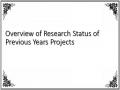 Overview of Research Status of Previous Years Projects