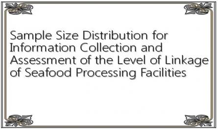 Sample Size Distribution for Information Collection and Assessment of the Level of Linkage of Seafood Processing Facilities