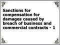 Sanctions for compensation for damages caused by breach of business and commercial contracts - 1