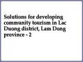 Solutions for developing community tourism in Lac Duong district, Lam Dong province - 2