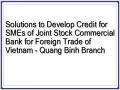 Solutions to Develop Credit for SMEs of Joint Stock Commercial Bank for Foreign Trade of Vietnam - Quang Binh Branch