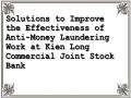 Solutions to Improve the Effectiveness of Anti-Money Laundering Work at Kien Long Commercial Joint Stock Bank