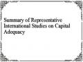 Summary of Representative International Studies on Capital Adequacy