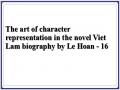 The art of character representation in the novel Viet Lam biography by Le Hoan - 16