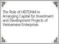 The Role of HĐTDNM in Arranging Capital for Investment and Development Projects of Vietnamese Enterprises