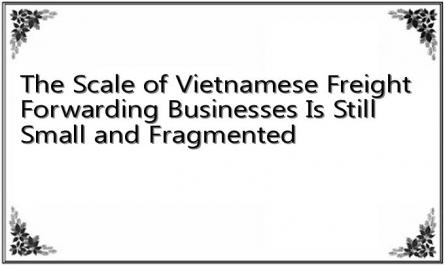 The Scale of Vietnamese Freight Forwarding Businesses Is Still Small and Fragmented