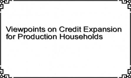 Viewpoints on Credit Expansion for Production Households