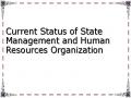 Current Status of State Management and Human Resources Organization