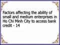 Factors affecting the ability of small and medium enterprises in Ho Chi Minh City to access bank credit - 14