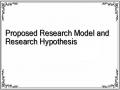 Proposed Research Model and Research Hypothesis