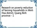 Research on poverty reduction of farming households in Minh Hoa district, Quang Binh province - 1