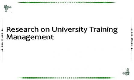 Research on University Training Management