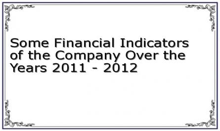 Some Financial Indicators of the Company Over the Years 2011 - 2012