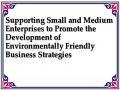 Supporting Small and Medium Enterprises to Promote the Development of Environmentally Friendly Business Strategies