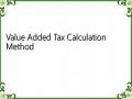 Value Added Tax Calculation Method