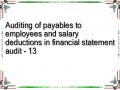 Auditing of payables to employees and salary deductions in financial statement audit - 13