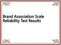Brand Association Scale Reliability Test Results