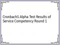 CronbachS Alpha Test Results of Service Competency Round 1