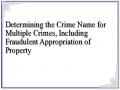 Determining the Crime Name for Multiple Crimes, Including Fraudulent Appropriation of Property