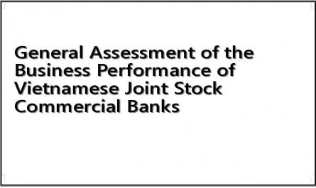 General Assessment of the Business Performance of Vietnamese Joint Stock Commercial Banks