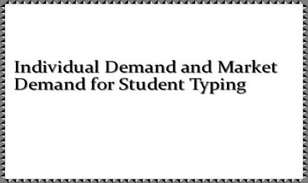 Individual Demand and Market Demand for Student Typing
