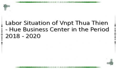 Labor Situation of Vnpt Thua Thien - Hue Business Center in the Period 2018 - 2020