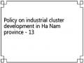 Policy on industrial cluster development in Ha Nam province - 13