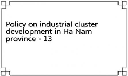 Policy on industrial cluster development in Ha Nam province - 13
