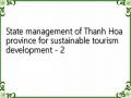 State management of Thanh Hoa province for sustainable tourism development - 2