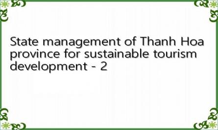 State management of Thanh Hoa province for sustainable tourism development - 2