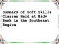 Summary of Soft Skills Classes Held at Bidv Bank in the Southeast Region