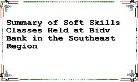 Summary of Soft Skills Classes Held at Bidv Bank in the Southeast Region