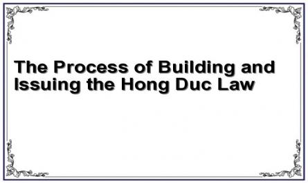 The Process of Building and Issuing the Hong Duc Law