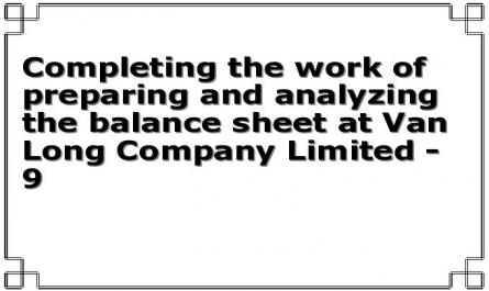 Completing the work of preparing and analyzing the balance sheet at Van Long Company Limited - 9