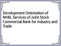 Development Orientation of NHBL Services of Joint Stock Commercial Bank for Industry and Trade