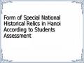 Form of Special National Historical Relics in Hanoi According to Students Assessment