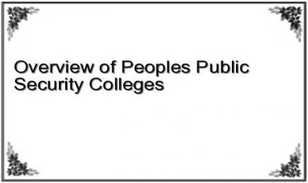 Overview of People's Public Security Colleges