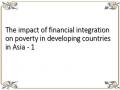 The impact of financial integration on poverty in developing countries in Asia - 1