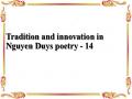 Tradition and innovation in Nguyen Duys poetry - 14
