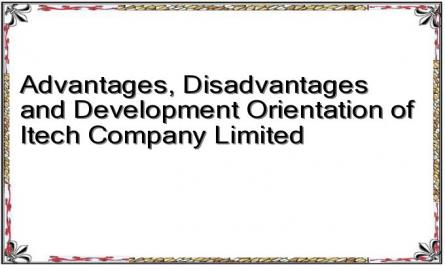 Advantages, Disadvantages and Development Orientation of Itech Company Limited