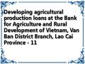 Developing agricultural production loans at the Bank for Agriculture and Rural Development of Vietnam, Van Ban District Branch, Lao Cai Province - 11