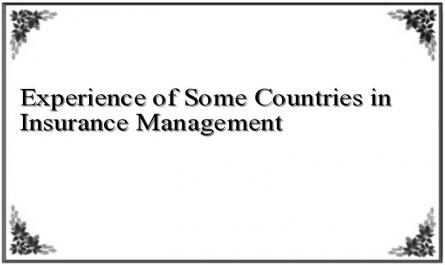 Experience of Some Countries in Insurance Management