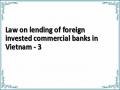 Law on lending of foreign invested commercial banks in Vietnam - 3