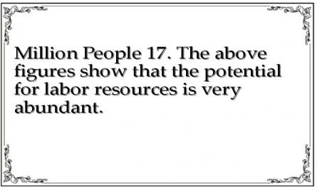 Million People 17. The above figures show that the potential for labor resources is very abundant.