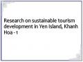 Research on sustainable tourism development in Yen Island, Khanh Hoa - 1